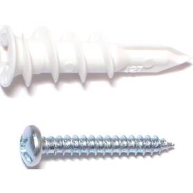 10424 Midwest Fastener Hollow Wall Anchor With Screw #6 Thread 1 In L Plastic