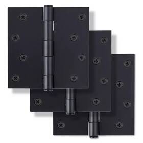Miseno 781889621493 10 3 Packs 4 Inch Square Corner Matte Black Plain Bearing Steel Door Hinges