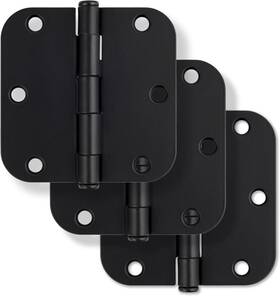 Miseno 781889621769 Lot Of 4 - 3-1/2 Inch X 3 Corner Door Hinges Matte Black