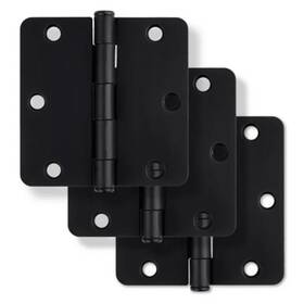 Mdh3513bk Miseno Black 3.5 X Plain Bearing 1/4 Inch Radius Corner Door Hinge 3pk
