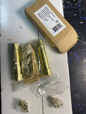 Mdh3572sb Miseno Satin Brass 3.5 Inch X3.5 Spring Hinge 5/8 Radius Pair
