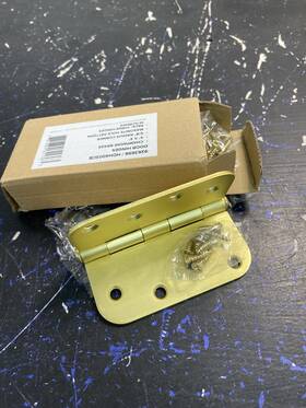 Mdh4003cb Miseno 4 Inch X4 5/8 Radius Door Hinge - Pack Of 3 Champagne Brass