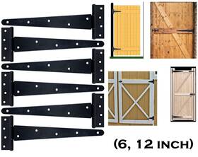 Mlhpeak 313043790747 T-strap Shed Hinge Gate Strap Heavy Duty Door Barn Gates Hinges 6 12 Inch