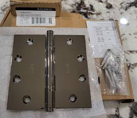 1046055i Mortise Baldwin 4-1/2 Inch W Ball Bearing Square Door Hinge Polished Nickel
