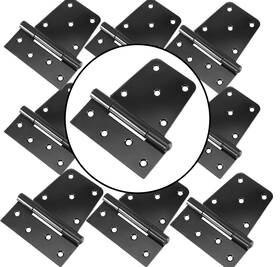 Mouyat 738807168387 10 Pack 3-1/2 Inch Door Shed Hinges Black Iron Square Barn With 90 Sc