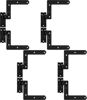 Dd-moxweyeni-1642 Moxweyeni 8 Pack 4 Pair Steel Blind Shutter Hinge 1-1/16 Inch Black Wrought Iron S