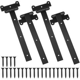 Dd-moxweyeni-1643 Moxweyeni 4 Pack 12 Inch Black T-strap Gate Hinges Heavy Duty Door Shed Ba