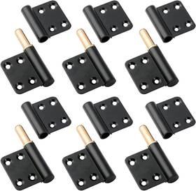 Mozcorn 445027637656 6 Pcs Lift Off Hinge Black Flag Hinges 4 Inch Removable Door Hin