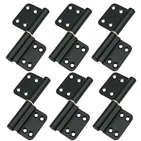 Mozcorn 768494104375 3-3/4 Inches Black Offset Door Hinges Small Flag Lift Off Hinge Detachable 6