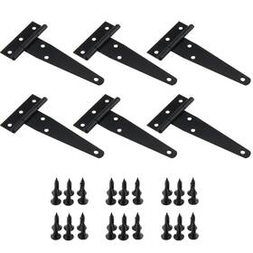 Tsldbdh-b6 Mtqy 6pcs T-strap Hinges Light Duty Barn Door 4 Inch Black Gate Strap Hinge For