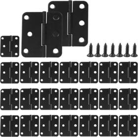 Qz2309020003 Murtenze 24pcs Mini Metal Hinges 1.3 X 1.5 Inch Black Asymmetric Flat Folding Butt Hinge