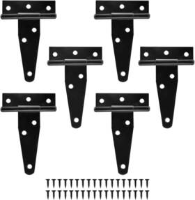 Qzd153 Murtenze 6pack 3 Inch Black T-strap Shed Hinges Heavy Duty Gate Strap For Barn Do