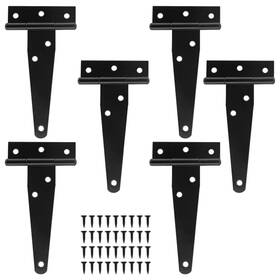 Qzd154 Murtenze 6pack 4 Inch Black T-strap Shed Hinge Heavy Duty Gate Barn Door Wooden Fences