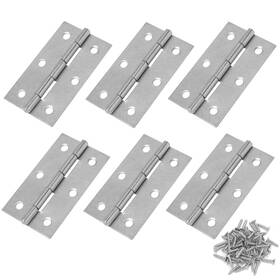 Qzd240828015 Murtenze 6 Pack 2.5 Inch Door Hinges Silver Butt With Mounting Screws