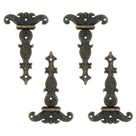 My Mironey 779288726192 4.45 Inch X 2.72 Tee Hinge Alloy Antique Bronze Decorative T-strap Hinges Door H
