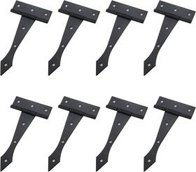 Amt00004364 My Mironey 8pcs Strap Hinges Black Tee Decorative T Door
