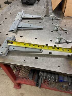 National Hardware 038613129504 8 Inch L Galvanized Heavy Duty Hinge Qty 6 And 3 Latches