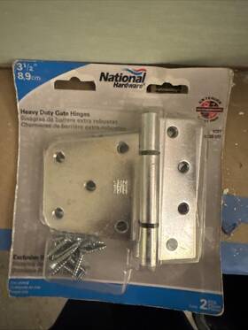 National Hardware 038613220133 Heavy Duty Gate Hinges Zinc Plated 2 Pcs 3 1/2 Inch V287