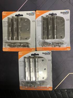 830-328 National Hardware 3 Set Door Hinges Part #830-328 New 1/2 Inch