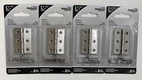 N211-015 National Hardware 886780014235 Hinges 2 Inch X 1-3/8 Satin Nickel Finish 4pack Of 2pcs