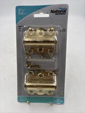 National Hardware N190-744 V122 Spring Hinges In Brass 2 Pack