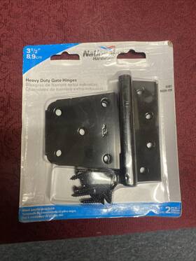 N220-129 National Hardware V287 Extra Heavy Gate Hinges In Black 2 Pack