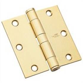 N236-116 National Hardware Commercial Door Hinge 3-1/2 Inch Square Corner Satin Brass 1 Pack