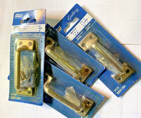 N325-563 National Hardware Four Satin Nickel Sash Or Cabinet Handles Nos