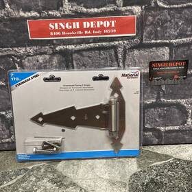 N348-524 National Hardware Ornamental Spring Gate Hinge 7 Inch Stainless Steel