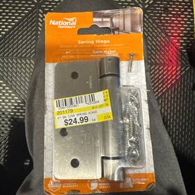 N350-868 National Hardware Adjustable Spring Hinge 4 Inch Satin Nickel Plated