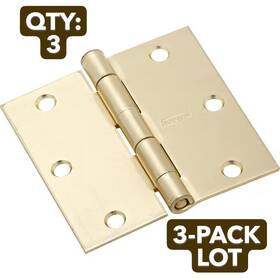 N830-232-s690-260 National Hardware 3-pack Lot Door Hinge Square Corner Satin Brass 3 Inch N830-232