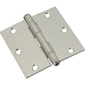 N830-277 National Hardware Square Corner Door Hinge Stainless Steel Zinc Non
