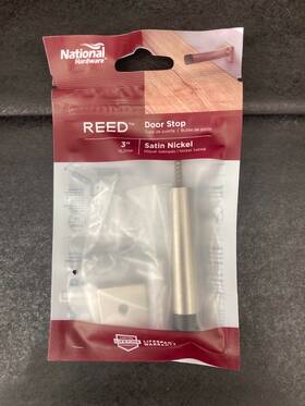 N830-527 National Hardware Reed 1 Inch W X 3 L Aluminum Satin Nickel Door Stop Mount
