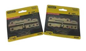 S757-130 National Hardware Stanley Barrel Bolt 4 Inch Brass Tone Decorative Set Of 2 Nip