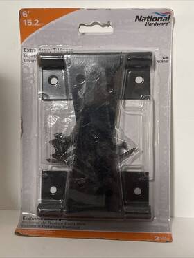 N129-155 National Mfg Sales Co Hardware Black Hot Rolled Steel Extra Heavy Duty T-hinge 6 Inch