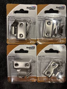 N325-354 National Mfg Sales Co N325-365 Hardware Satin Nickel Zinc Die Cast Sash Lifts. Lot Of 4