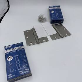 N324-921 National 2 Pks Hardware 3-1/2 Inch Square Corner Door Hinges Satin Nickel
