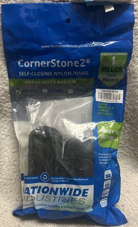 C2h100n-sd-bk Nationwide Industries Cornerstone Self-closing Nylon Hinge Set 1 Inch Brand New