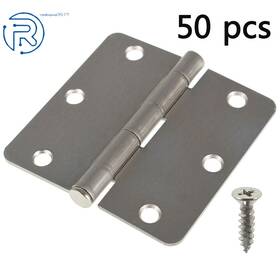 374430 Netuera 50 Pack 3-1/2 Inch High Precision Satin Nickel Door Hinges 1/4 Radius Corners