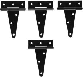 Nidaye 313102222288 4-pack 4-inch T Strap Heavy Duty Black Shed Door Hinges Barn Tee Hardware