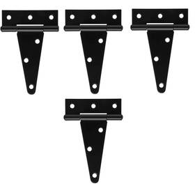 Nidaye 733810080541 4pack 4 Inch T Strap Heavy Duty Shed Door Hinges Black Barn Gates Tee