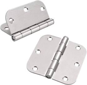 Nizado 313101210286 3 Pack Brushed Nickel Door Hinges 3.5 Inch Interior With 5/8 Radiu