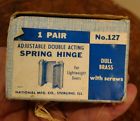No.127 National Pair Vintage Mfg Usa Adjustable Double Acting Spring Hinge
