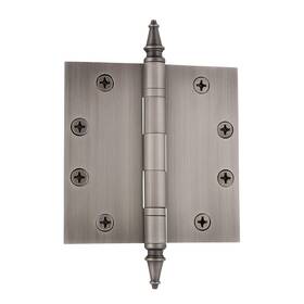 Nostalgic 640697461052 Warehouse 746105 4.5 Inch Steeple Tip Heavy Duty Square Corners Door Hinge Antiq