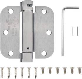 Nuk3y-3.5x3.5-5 Nuk3y Heavy Duty Ul Rated 3 1/2 Inch X Spring Hinge 5/8 Radius 1 Pack Satin Nickel