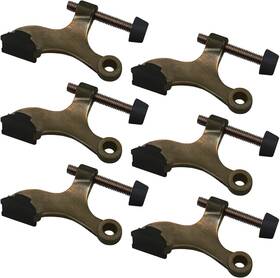Nuk3y Products K3 445049726789 6 Pack Heavy Duty Hinge Pin Door Stop Adjustable Rubber Tip Antique Brass