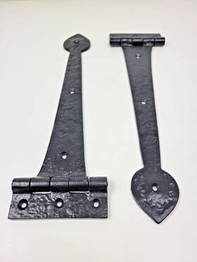 Nuvo Iron 313107968938 Lot Of 2 Gate Hinges 12 Inch Antique Black Swing Tee Galvanized Steel No Screws