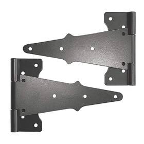Nuvo Iron 664723100067 2 Pcs 8 Inch Black Galvanized Steel Tee Gate Hinges Durable Barn Door Hardware