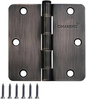 Omansko 313090360382 18 Pack Door Hinges 3.5 X Inch Oil Rubbed Bronze For Wood 1/4ftft Rad