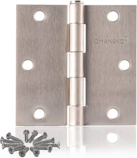 Omansko 711181941142 18 Pack Satin Nickel Door Hinges Brushed 3.5 X Inch Hinge For In